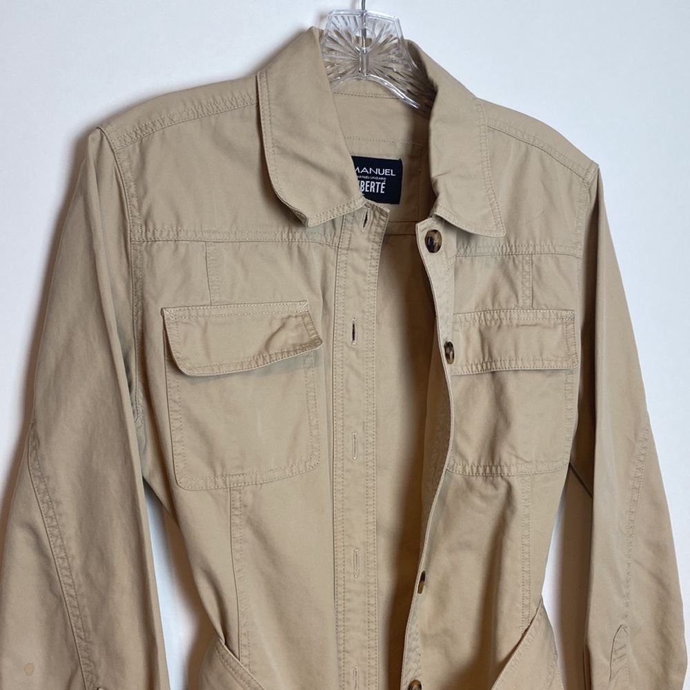 Emanuel Ungaro Liberte Khaki Belted Utility Jacket Size 4 - Picture 9 of 16